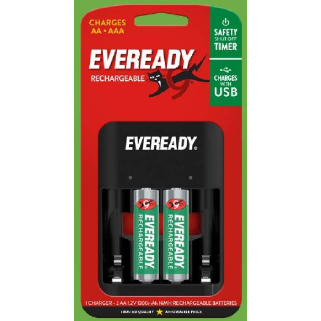 CARGADOR EVR MAXI 2 PILAS USB