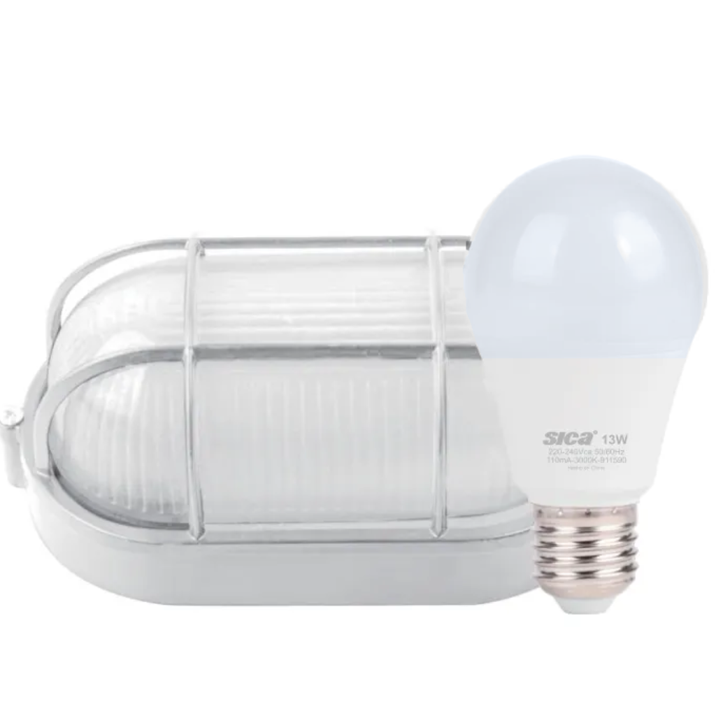 TORTUGA OVAL C/REJA BL C/LAMP LD       630301